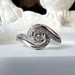 1/2 Carat Natural Diamond Engagement Ring.