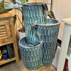 Ceramic Garden Fountain W/ Pump Led Lights 