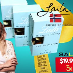 Laila Essence Of Norway Perfume/ 3 Travel Size.