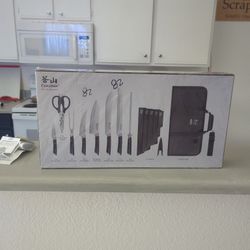 9 Piece BBQ Knife Set Black