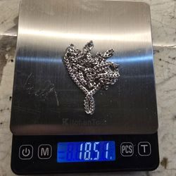 14K White Gold 22inch Chain 18.51 Grams