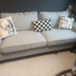 IKEA KIVIK couch Grey Sofa With Custom Walnut Legs 