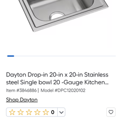 Elkay Dayton Drop In Single Sink