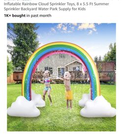 Inflatable Rainbow Cloud Sprinkler Toys,