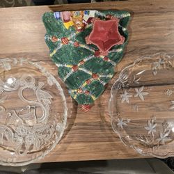 Serving plater, chip, and dip platers holiday, Christmas 