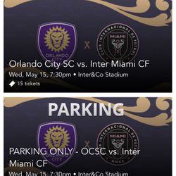 Selling 5 GA Tickets + Parking Orlando City Vs Inter Miami