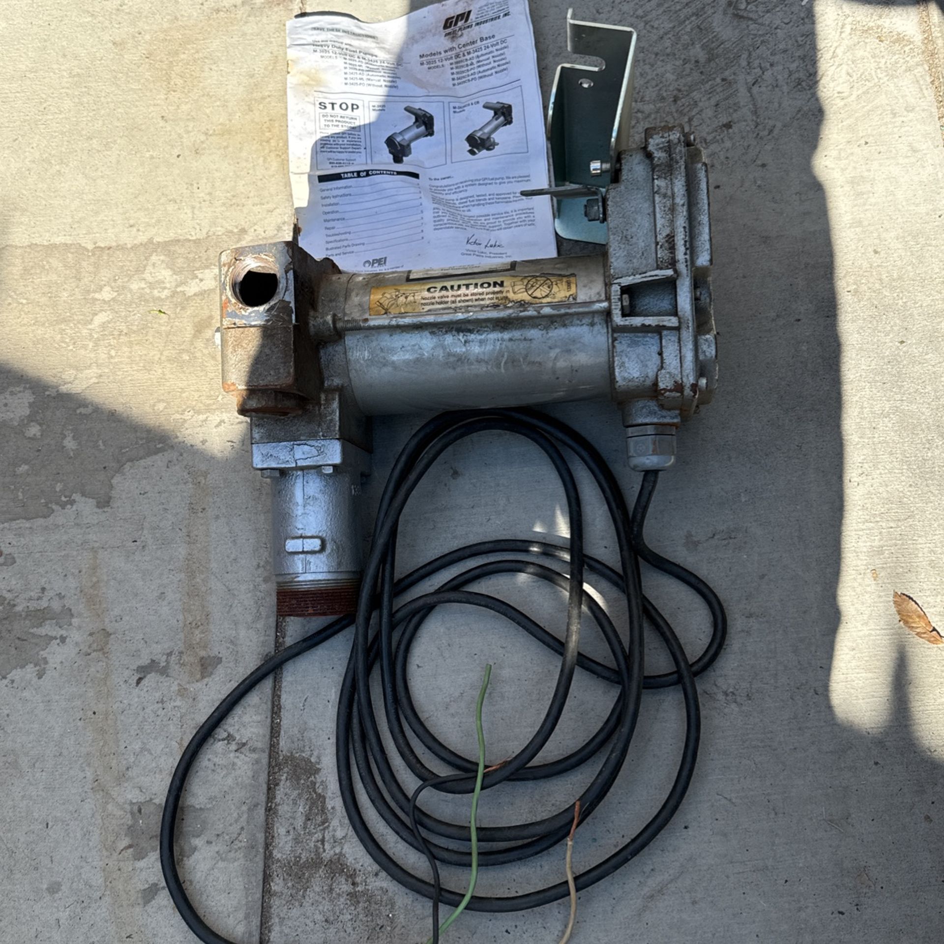GPI Fuel transfer Model M3025 20 GPM