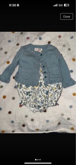Baby Girl Floral Romper and Jacket Set
