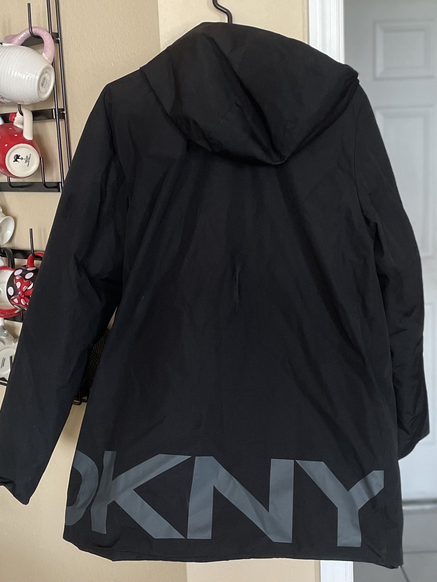 DKNY Men's Water Resistant Hooded Logo Parka Jacket