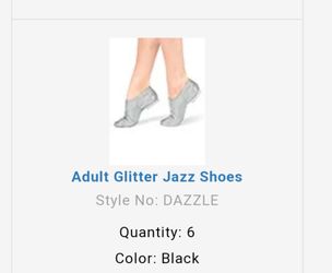 Adult Jazz Shoes - Black Glitter (8 Pairs)