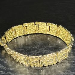 14k Gold Plated Nugget Bracelet 