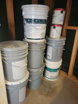 7 five gallon buckets of paint. $25.00 each