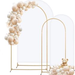 Metal Arch Backdrop Stand and Cover Set of 2, Sturdy 7.2FT, 6FT  X(214)