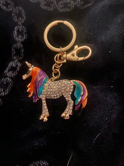 Beautiful Rainbow Colored Unicorn Keychain