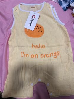 PatPat Baby Muslin Romper – Orange Print