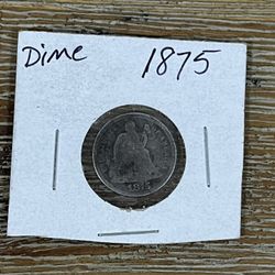 1875 Seated Liberty Silver Coin 