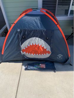 Firefly Finn The Shark Kids Camping Tent Complete w/ Rain Fly & Carry Bag