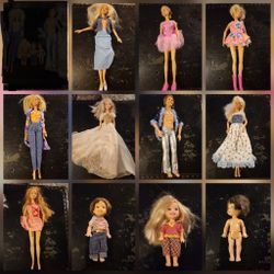 11 Vintage Barbies (See Pics, They Have Hair Issues)