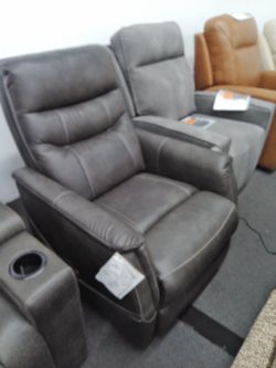 Power Lift Recliner Chair Faux Leather, Features Heat & Massage W/Auto Shut-Off After 30mn, Grey