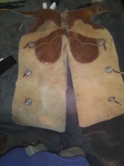 Vintage stovepipe batwing chaps