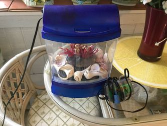 Aquarium with motor and decorations 25$