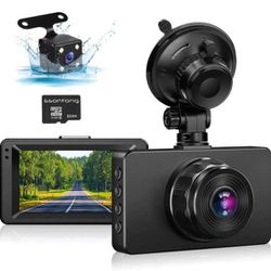 Dash Cam Front and Rear, Dash Camera for Cars 1080P Full HD Dual Dash Cam 3" IPS Screen in Car Camera Front and Rear Night Vision,170°Wide Angle Motio