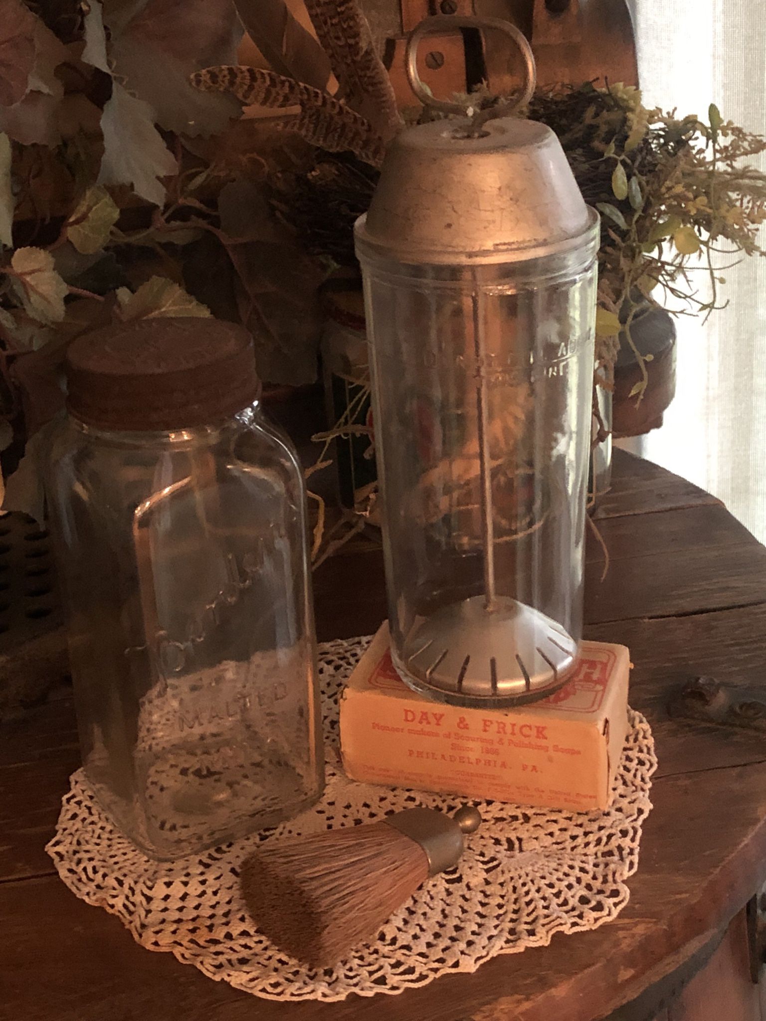 Vintage Borden’s Malted Milk Bottle & Malted Milk Mixer