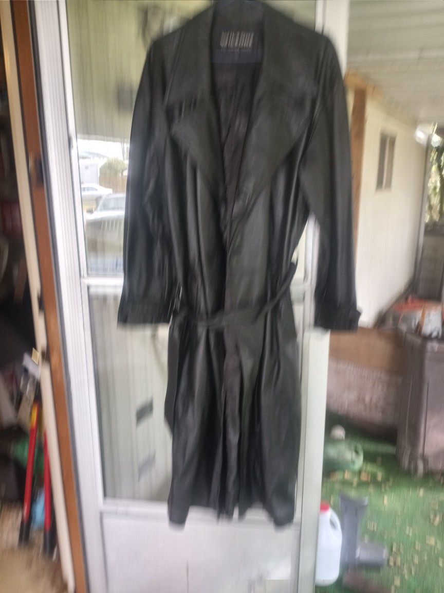 Vintage Wilson's Leather Trench Coat Size Medium