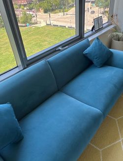 Teal Velvet Sofa