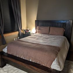 Natural Finish Wood Bed (100% Real Wood)