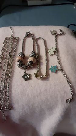 Unmarked silver bracelet's. They do not react to a magnet.