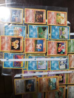 1995 vintage pokemon original cards in binder sheets