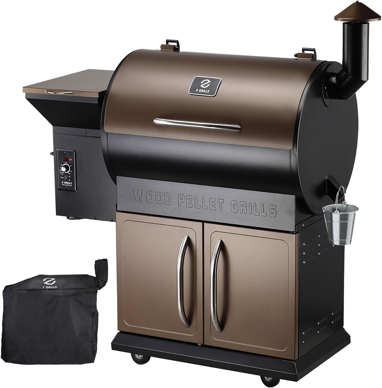 Z GRILLS Wood Pellet Grill Smoker with PID Control, Rain Cover, 700 sq. in Cooking Area for Outdoor BBQ, Smoke, Bake and Roast, 700D