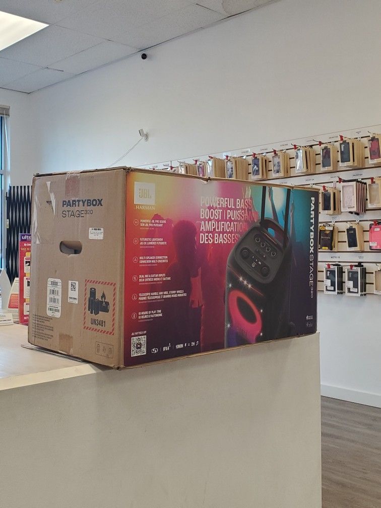 JBL PARTY BOX 320 BRAND NEW SPEAKER - $1 DOWN TODAY, NO CREDIT NEEDED - WARRANTY INCLUDED