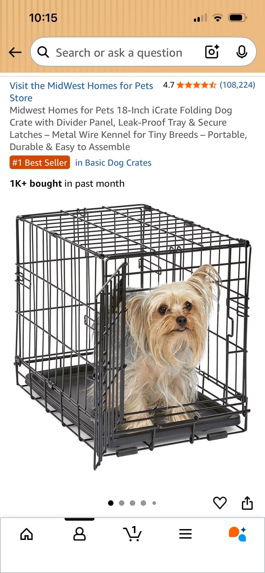 New Cage Small Dog Used Once