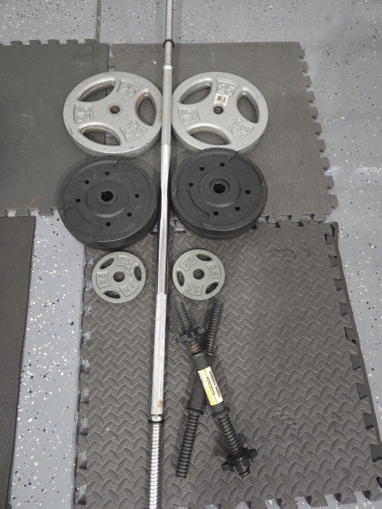 Weight Plates Barbell Weightlift Workout Excercise Bench Press Barbell