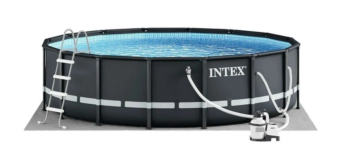 Intex 14' x 48" Inch Ultra XTR Round Frame Above Pool w/ Pump & Ladder