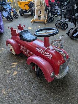 Firetruck ride on toy toddler metal car scooter