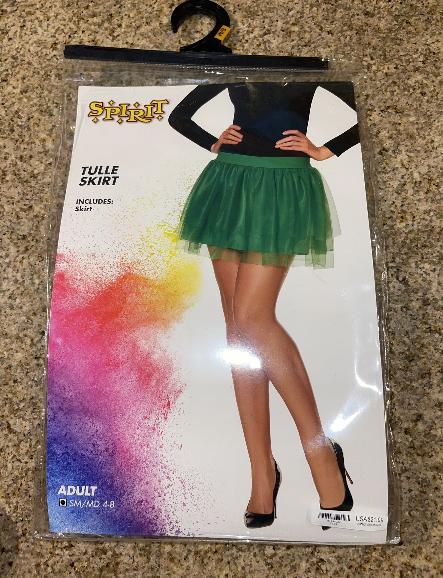 Spirit Halloween Green Tulle Skirt Costume Size Adult S/M 4-8
