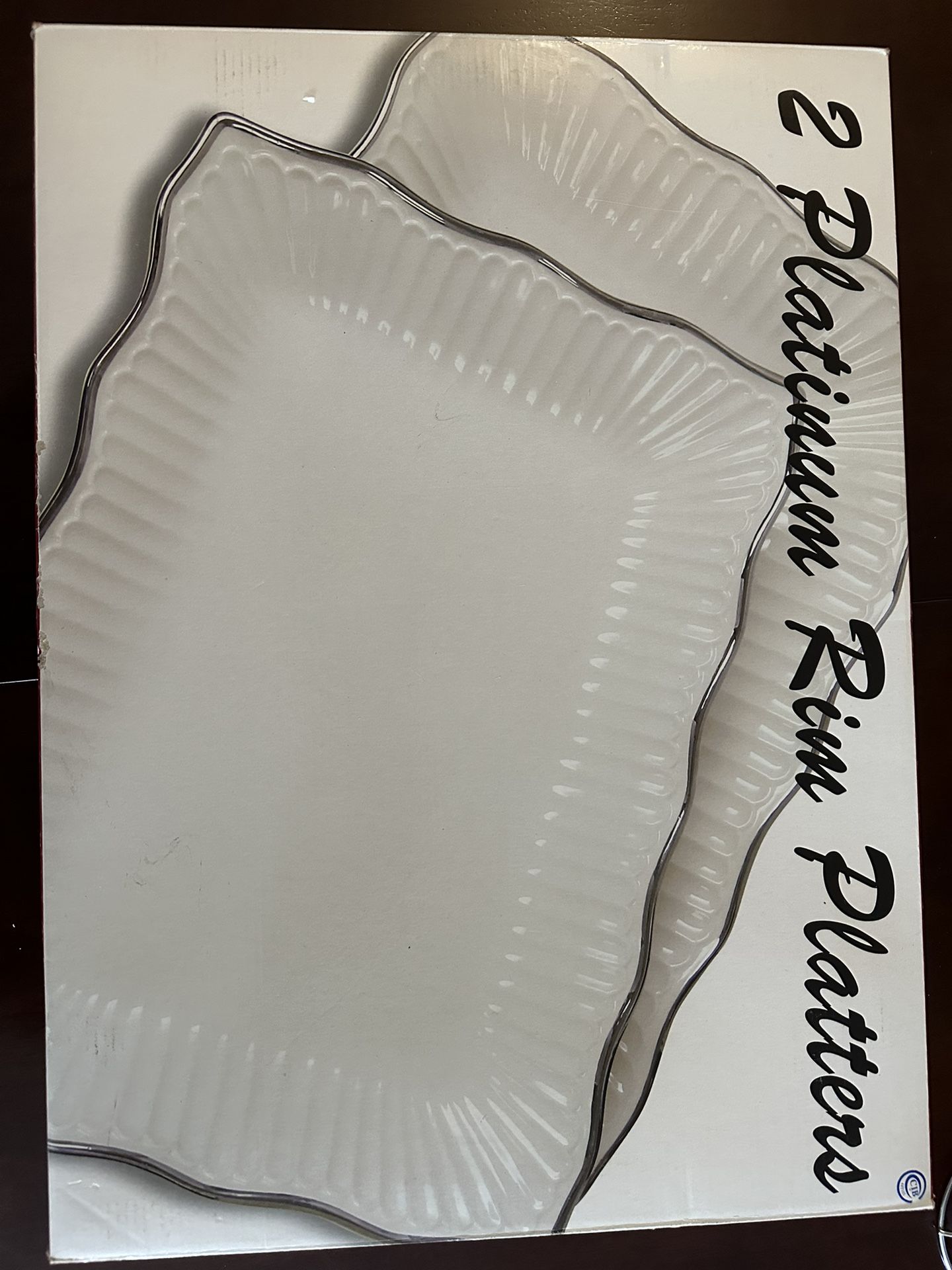 Platinum Rim Serving Platter - 2 Pcs