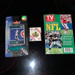 1995 Tv Guide Mariners Chrysler With Card And Vintage Mariners Pin