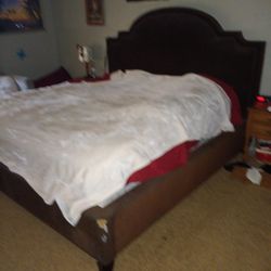 California king size bed, brown