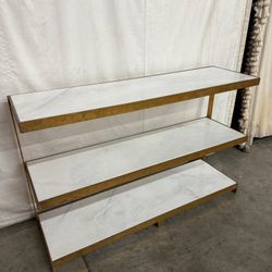 Gold Iron/White Marble Console Table