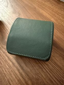 (2) Green Leather Watch Roll