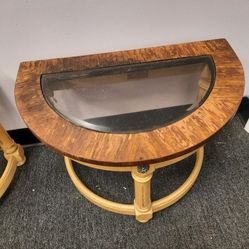 Antique Half Moon side tables - $55