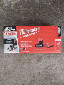 New Milwaukee 5.0 Ah Battery HighOutput with Charger M12.