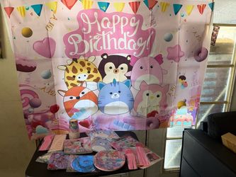 Squishmallows Happy Birthday Party Supplies Set