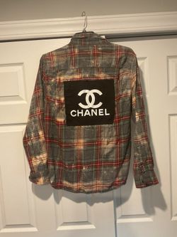 Vintage Women’s Gray Flannel Button Up Shirt Top Christmas Gift sz XL