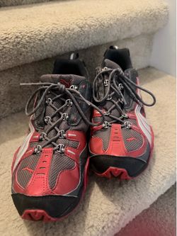 Puma Cell Trail Hiking Shoes Gray Red Men’s US 10.5 EU 44 Excellent