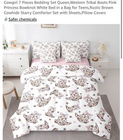 7 PC Western Cowgirl QUEEN Comforter Set (NEW IN PACKAGING)